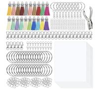 Solinorex Kit 251 Pièces Plastique Fou Porte Clé A5 - Feuille Thermorétractable Imprimable, Keychain Making Kit Kids & Adultes, Shrink Plastic Art