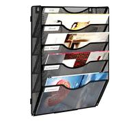 Solinxe Porte Document Mural 5 Étages en Métal - Organisateur de Bureau A4 avec Support de Rangement pour Papiers, Revues et Fichiers, Noir (Bureaux, École, Maison)