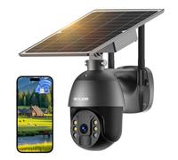 SOLIOM Caméra de surveillance solaire extérieure 4G LTE avec carte SIM, caméra HD 2K sans wifi, avec batterie, vue à 360° et suivi automatique, vision nocturne couleur, idéale pour jardin, ferme
