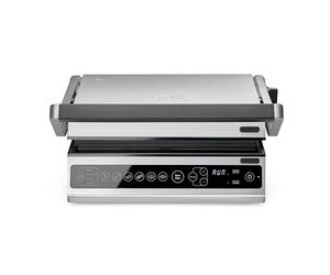 Solis Contact Grill Pro - Profitez comme un pro : gril à contact, machine à sandwich, machine à panini et gaufrettes, acier inoxydable, antiadhésif, facile à nettoyer, ouverture à 180°, sain & sans