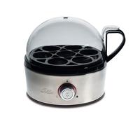 Solis Cuiseur à œufs 827 - Pour 7 œufs - Cuisson et cuisson à la vapeur - Avec réglage de la dureté pour l'œuf - Insert à œufs et 2 bols - Acier inoxydable
