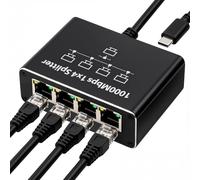 Solisara Switch Ethernet 1 à 4 1000Mbps, Multiprise RJ45 Répartiteur Ethernet Gigabit Network Splitter Hub RJ45 pour Ordinateurs Routeurs Décodeurs TV