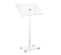 Solisburne Support de podium, pupitre et podium, portable, en acrylique, avec 4 roues verrouillables, pour mariages, salles de classe, concerts, églises, discours, 110 x 55 x 40 cm