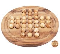 Solitaire en Bois 33 Billes - Casse Tete 25,5 Cm, 1 Joueur, des 6 Ans