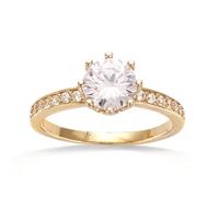 Solitaire Plaqué Or 'Sissi' LES TRESORS DE LILY - 7mm - Oxyde de zirconium - Femme 56