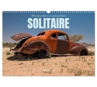 Solitaire Vieilles voitures abandonnées dans le désert namibien, Version française (Calendrier mural 2026 DIN A3 portrait), Calendrier CALVENDO mensuel