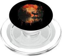 Solitude au Coucher du Soleil - Orignal majestueux PopSockets PopGrip pour MagSafe