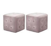 Solivagant 2 pcs Poufs Rose 30 x 30 x 30 cm Tissu Velours,(3.68 KG)