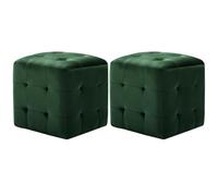 Solivagant 2 pcs Poufs Vert 30 x 30 x 30 cm Tissu Velours,(3.68 KG)