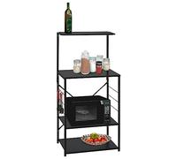 Solivagant Armoire à Four à Micro-Ondes Noir 60x39,6x123cm Bois ingénierie,(11 KG)