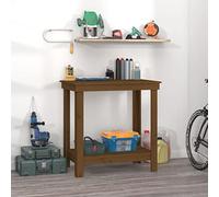 Solivagant Banc de Travail Marron Miel 80x50x80 cm Bois de pin Massif,(11.39 KG)