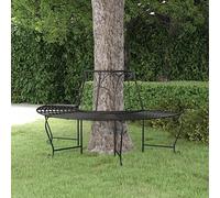 Solivagant Banc Demi-Circulaire Tour d'arbre Ø159 cm Noir Acier,(10.65 KG)
