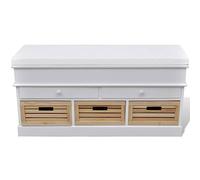 Solivagant Banc d'entrée et de Rangement avec Coussin 2 tiroirs Blanc,(14.1 KG)