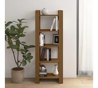 Solivagant Bibliothèque/Cloison Marron Miel 60x35x160 cm Bois Massif,(14.23 KG)