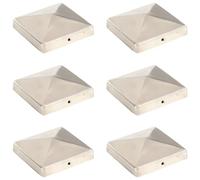 Solivagant Bouchons de Poteau de clôture pyramidaux 6 pcs INOX 101x101 mm,(0.7 KG)