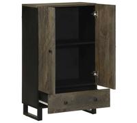 Solivagant Buffet Noir 60x33x100 cm Bois de manguier Massif,(26.65 KG)