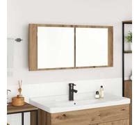 Solivagant Cabinet Miroir LED avec Porte Chêne Artisanal 100 x 12 x 45 cm,(15.6 KG)