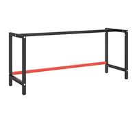 Solivagant Cadre de Banc de Travail Noir et Rouge Mat 180x57x79 cm Métal,(10.4 KG)