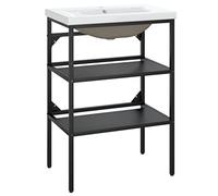 Solivagant Cadre de lavabo de Salle de Bain Vasque à encastrer Noir Fer,(18.86 KG)