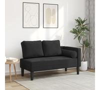 Solivagant Chaise Longue avec Coussins Noir Velours,(16.7 KG)