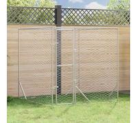 Solivagant Chenil d'extérieur pour Chiens argenté 2x2x2 m Acier galvanisé,(24.4 KG)