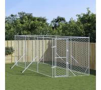 Solivagant Chenil d'extérieur pour Chiens argenté 2x6x2 m Acier galvanisé,(46.3 KG)