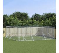 Solivagant Chenil d'extérieur pour Chiens argenté 6x6x2 m Acier galvanisé,(68.2 KG)