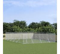 Solivagant Chenil d'extérieur pour Chiens argenté 8x12x2 m Acier galvanisé,(112 KG)
