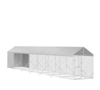 Solivagant Chenil d'extérieur pour Chiens avec Toit argenté 2x14x2,5 m,(110.3 KG)