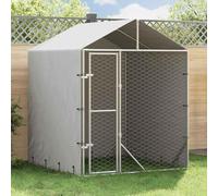 Solivagant Chenil d'extérieur pour Chiens avec Toit argenté 2x2x2,5 m,(31.25 KG)