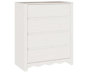 Solivagant Commode Drammen Blanc 76,5 x 40 x 91 cm Bois de pin Massif,(18.7 KG)