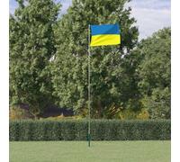 Solivagant Drapeau de l'Ukraine et mât 5,55 m Aluminium,(3.56 KG)