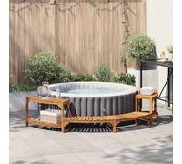 Solivagant Enceinte de Bain à remous Demi-Ronde Marron 272 x 120 x 55,5 cm,(23 KG)