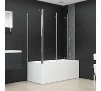 Solivagant Enclos de Bain 120x69x130 cm Verre trempé Transparent,(26.5 KG)