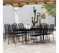 Solivagant Ensemble à Manger de Jardin 9 pcs Noir,(69.78 KG)