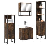 Solivagant Ensemble de Meubles de Salle de Bain 4 pcs Chêne fumé Bois,(69.29 KG)