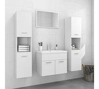 Solivagant Ensemble de Meubles de Salle de Bain Blanc Aggloméré,(64.84 KG)