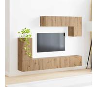 Solivagant Ensemble Meuble TV Montage Mural 5 pcs Noir Bois d'ingénierie,(79.31 KG)