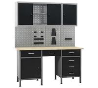 Solivagant Établi avec 4 Panneaux muraux et 2 armoires,(88.88 KG)