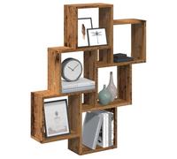 Solivagant Étagère Murale sous Forme de Cube Vieux Bois 78x15x93 cm,(9.3 KG)