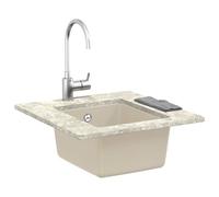 Solivagant Évier Beige 370 x 460 mm 80% Quartz et 20% Résine,(9.9 KG)