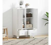 Solivagant Garde-Robe Industrielle Blanc 67x35x107 cm Acier,(24.65 KG)