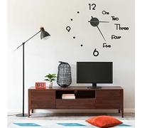 Solivagant Horloge Murale 3D Design Moderne Noir 100 cm XXL,(0.21 KG)