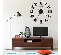 Solivagant Horloge Murale 3D Design Moderne Noir 100 cm XXL,(0.23 KG)