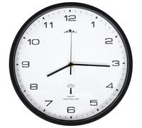 Solivagant Horloge Murale radioguidée Mouvement à Quartz 31 cm Blanc/Noir,(0.7 KG)