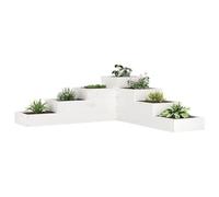 Solivagant Jardinière 4 Niveaux 106x104,5x36 cm Blanc Bois de pin Massif,(11.13 KG)