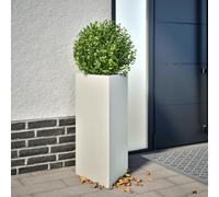 Solivagant Jardinière Blanc Triangulaire 40x34,5x70 cm Acier,(6.45 KG)