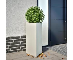 Solivagant Jardinière Blanc Triangulaire 40x34,5x70 cm Acier,(6.45 KG)