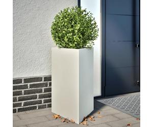 Solivagant Jardinière Blanc Triangulaire 50x43x75 cm Acier,(7.81 KG)