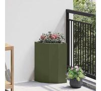 Solivagant Jardinière d'angle Vert Olive 30 x 30 x 50 cm Acier,(4.1 KG)